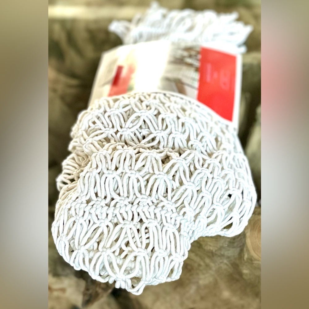 ‼️RARE‼️🎸OPALHOUSE🎸🔥NWT🔥Cotton Macrame Runner in white -72x14 - Picture 7 of 16